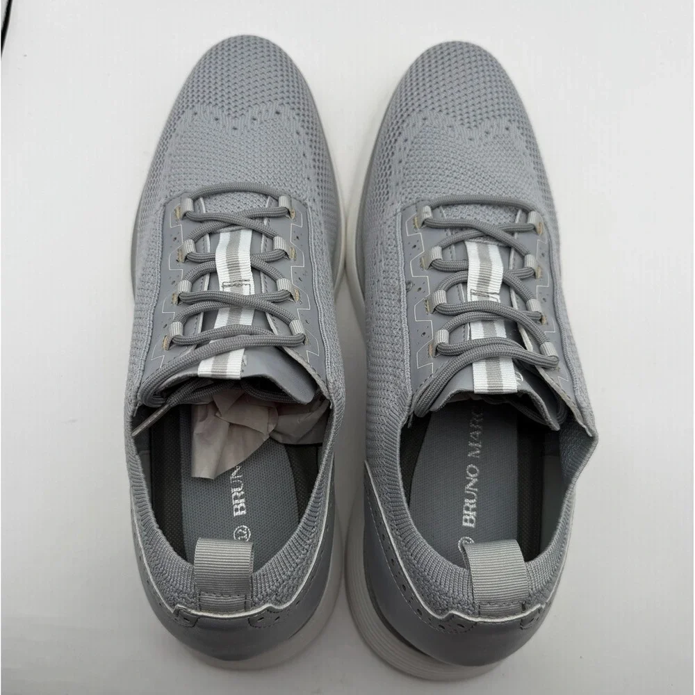 Bruno Marc Knit Oxford Men's Shoes Sz 12 Gray Wingtip Brogue Excellent Condition